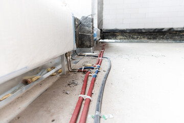 interior construction building site and electrical installation
