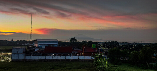 sunset over the river