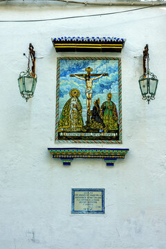 Retablo cerámico en la iglesia de Santiago del Santisimo Cristo de la Piedad, Cádiz