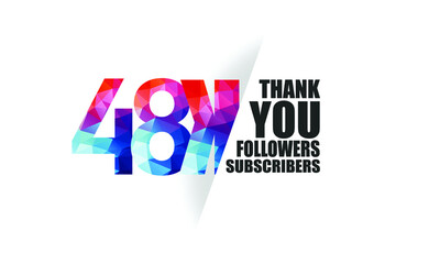 48K, 48.000 followers, subscribers design for internet, social media, anniversary and celebration achievement-vector