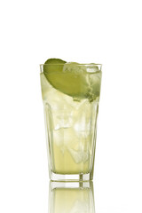Cocktail in a glass isolated on white.