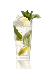 Cocktail in a glass isolated on white.