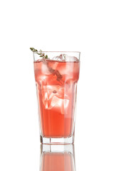 Cocktail in a glass isolated on white.