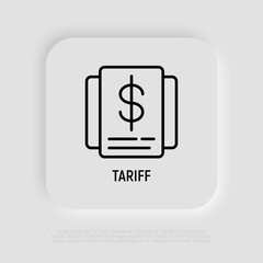 Choose tariff thin line icon. Plan for subscription. Vector illustration.