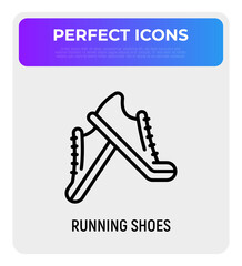 Running shoes thin line icon. Vector illustration of sneakers.