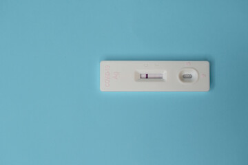 Closeup shot of a negative antigen test. Stealth omicron BA.2 variant may be somewhat harder to...