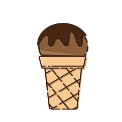 Chocolate flavored ice cream cartoon design, vector illustrator eps 10