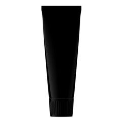 cosmetic black tube toothpaste thick cap isolated