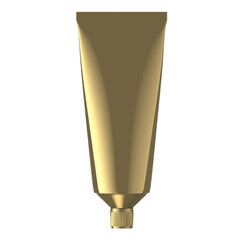 cosmetic gold tube toothpaste thin cap isolated
