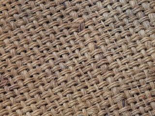 Burlap close-up. Background with a burlap texture. Vintage High-Resolution Jute Canvas With A Wrinkled Grunge Texture
