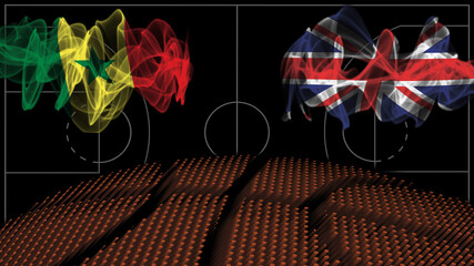Senegal vs Great Britain Basketball, smoke flag