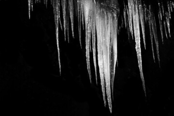 icicles isolated on black background