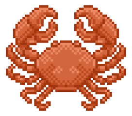 Fototapeta premium Zodiac Horoscope Astrology Cancer Pixel Art Sign