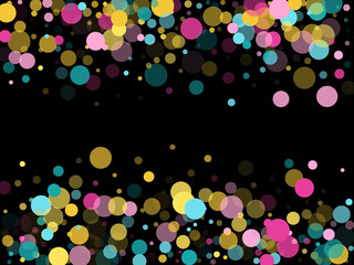 Bokeh confetti circles decoration holiday background.