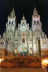 Fototapeta premium Fachada Catedral de Santiago de Compostela en la plaza del Obradoiro, Galicia
