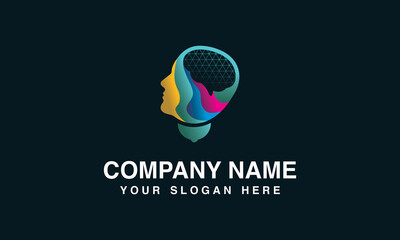 tech human head logo design
