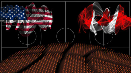 United States vs Canada Basketball, smoke flag