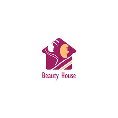 home beauty salon logo vector design illustration