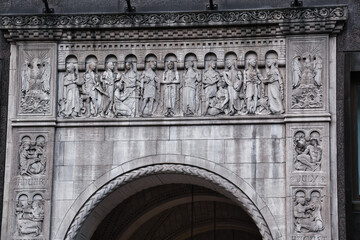 Decorations on a building in New York City