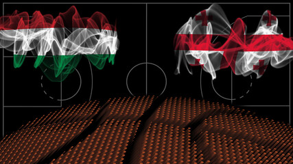 Hungary vs Georgia Basketball, smoke flag
