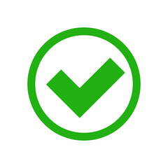 Green check mark icon. Vector.