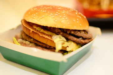 hamburger on a plate