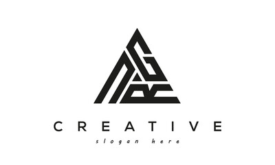 NGR creative tringle three letters logo design