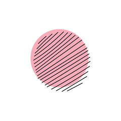 Hand drawn hatched circle. Doodle style
