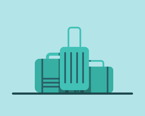 Suitcase or luggage bag. Vacation concept. Cartoon vector style for your design. 