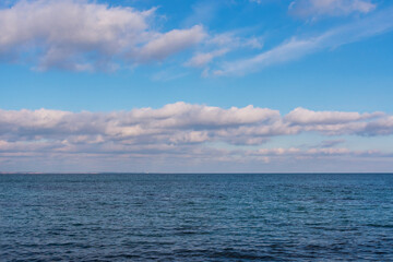 Fototapeta premium Photo of a cloudy blue sky under the sea