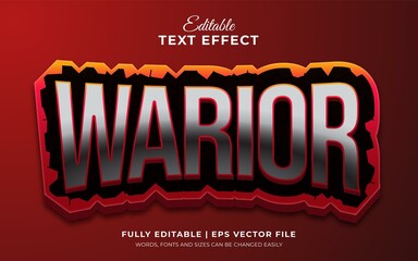 Warior esport logo team in 3d editable text effect