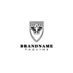 eagle symbol logo cartoon icon design template black isolated vector illustration