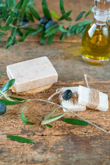olive oil soap bars on table