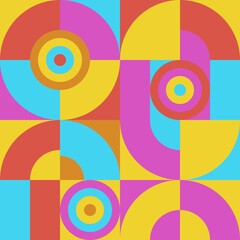 Obraz premium Abstract vector pattern design bauhaus for web banner, business presentation, branding package, fabric print, wallpaper, etc.