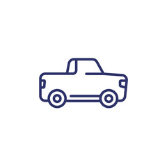 Obraz premium pickup truck line icon, vector