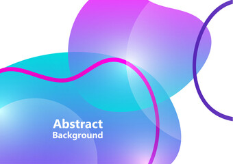 Dynamic colored shapes and lines. Gradient abstract banner with flowing shapes. Template for logo, flyer, presentation design. Vector