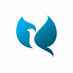 Fototapeta premium blue flying wing bird logo design