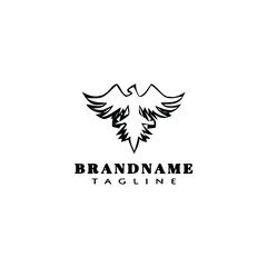 Obraz premium eagle symbol logo cartoon icon design template black isolated vector illustration