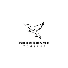 eagle symbol logo cartoon icon design template black isolated vector illustration