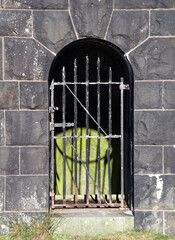 Gated entrance to a tunnel