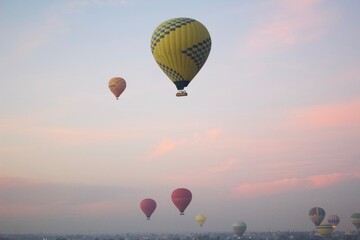 hot air balloon in flight