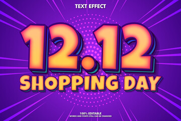 Editable shopping day text effects