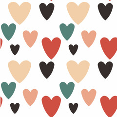 seamless pattern vector hearts and love story