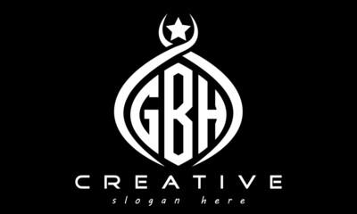 GBH three letters monogram curved oval initial logo design, geometric minimalist modern business shape creative logo, vector template