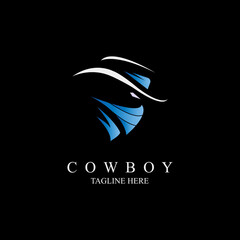cowboy logo modern style design template for brand or company and other - obrazy, fototapety, plakaty