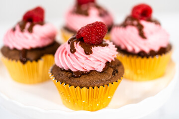 Chocolate raspberry cupcakes