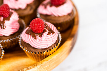 Chocolate raspberry cupcakes