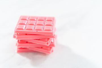 Mini pink chocolates