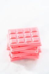 Mini pink chocolates