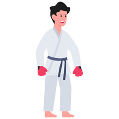 A unique design icon of karate trainer